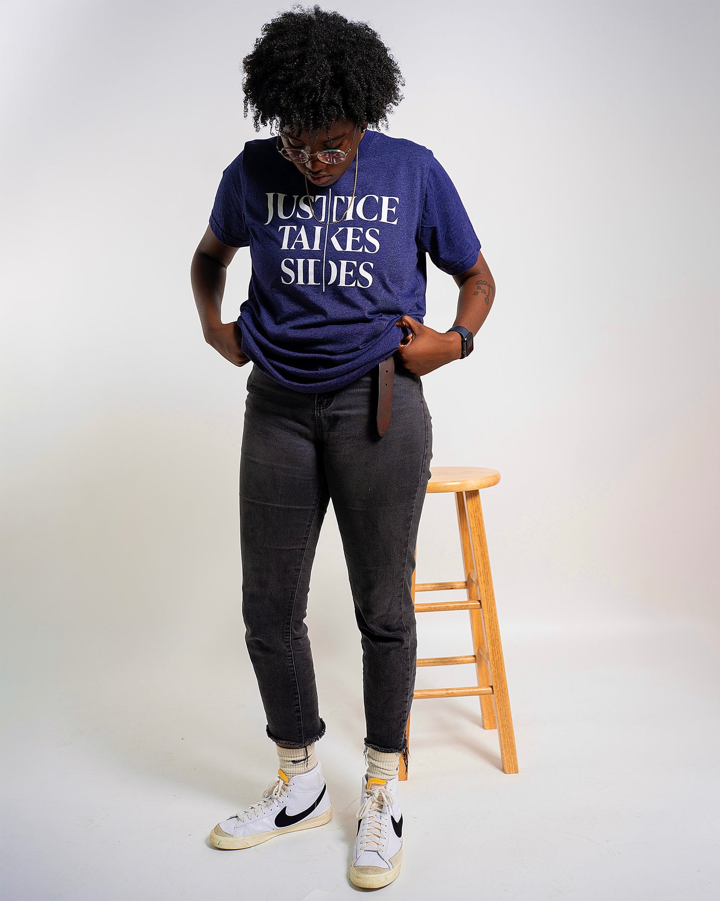 Justice Takes Sides T-Shirt (Midnight Navy)