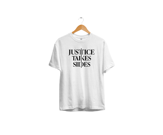 Justice Takes Sides T-Shirt (White)